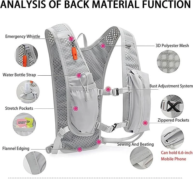 breathable 3D mesh hydration vest